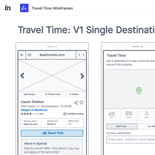 Travel Time Wireframes